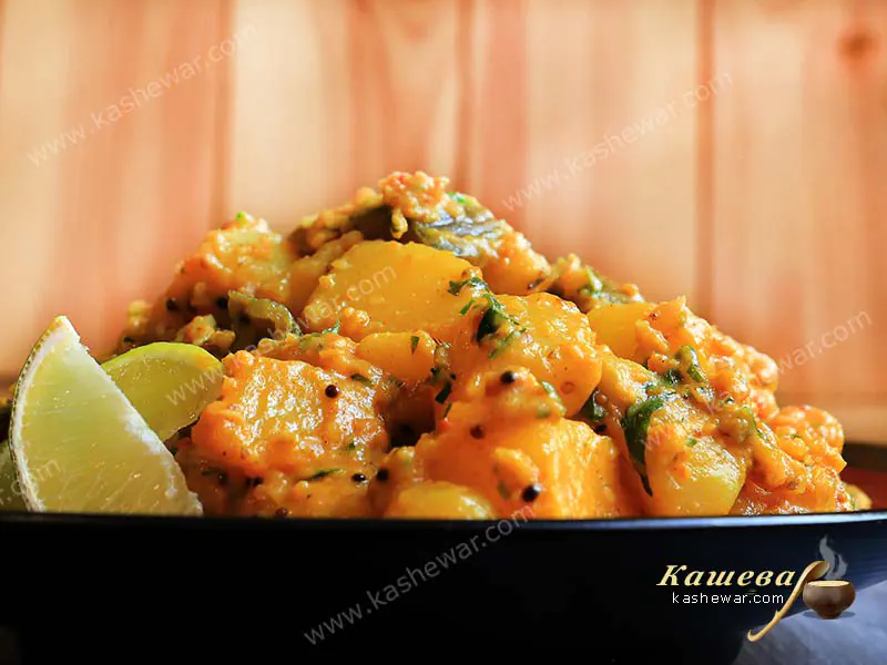 Potatoes and eggplants with coconut – recipe with photo, Indian cuisine