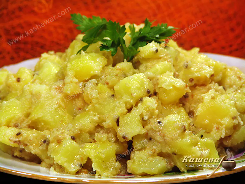 Sesame yogurt potatoes - recipe with photos, Indian cuisine