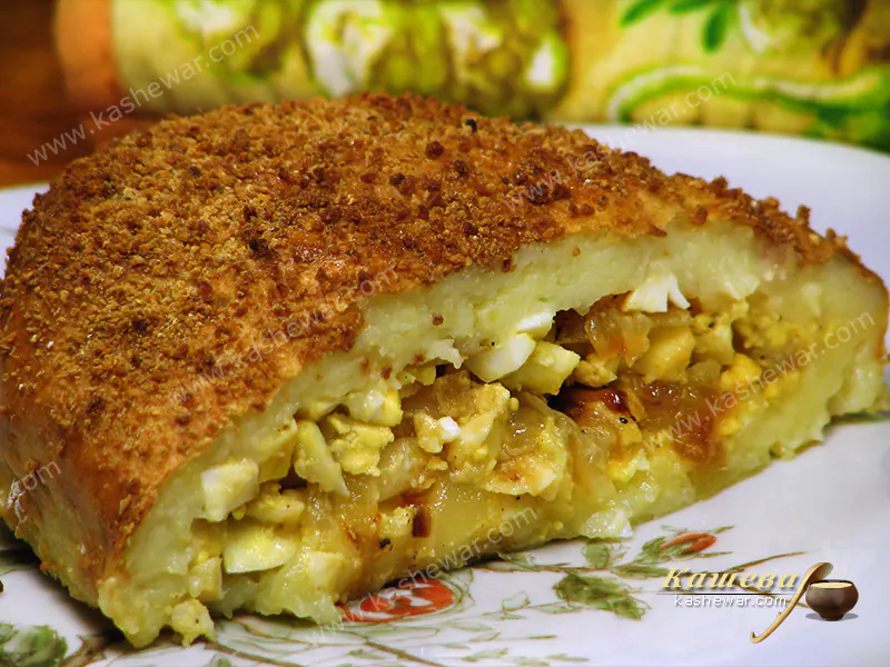 Potato roll with eggs and onions - recipe with photo, Belarusian cuisine