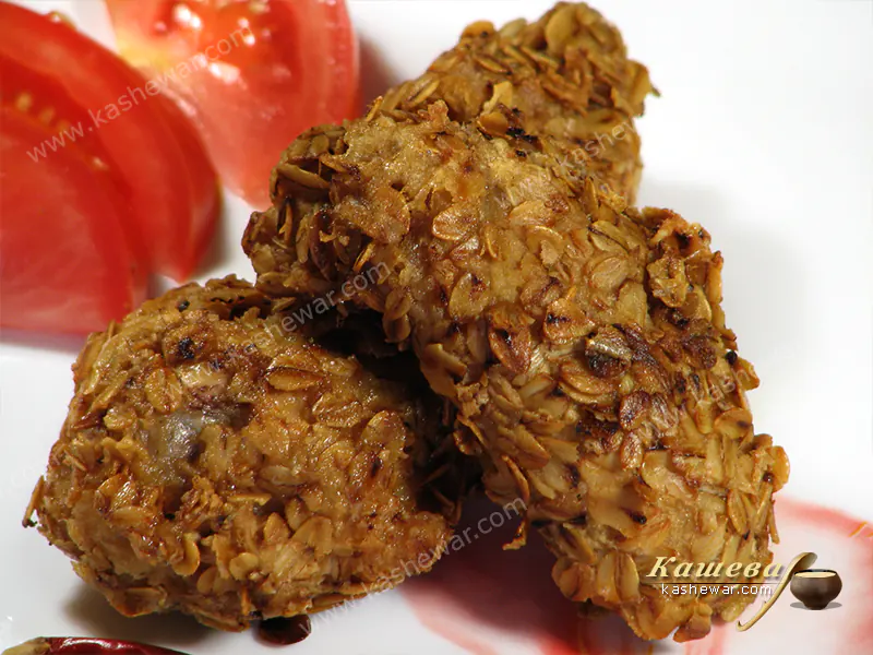 Crispy chicken wings with oat flakes - recipe with photos, American cuisine