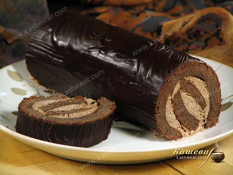 Chocolate roll with chocolate buttercream – recipe with photo, confectionery