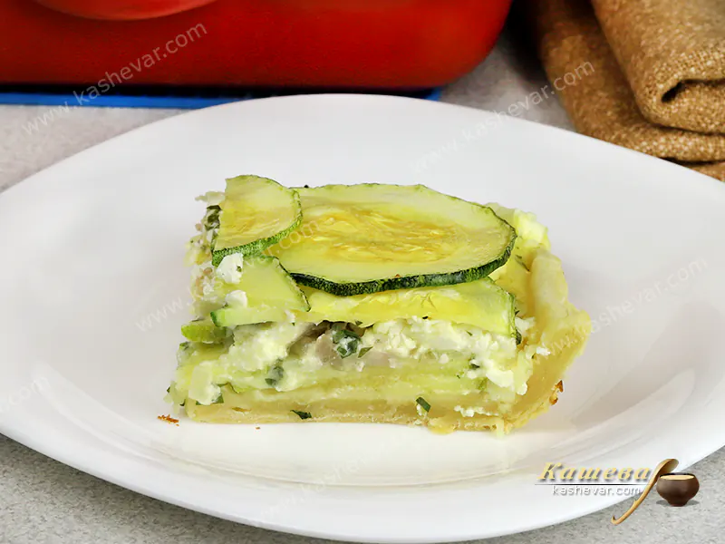 Tart with Zucchini, Bacon and Feta – recipe with photo, greek cuisine