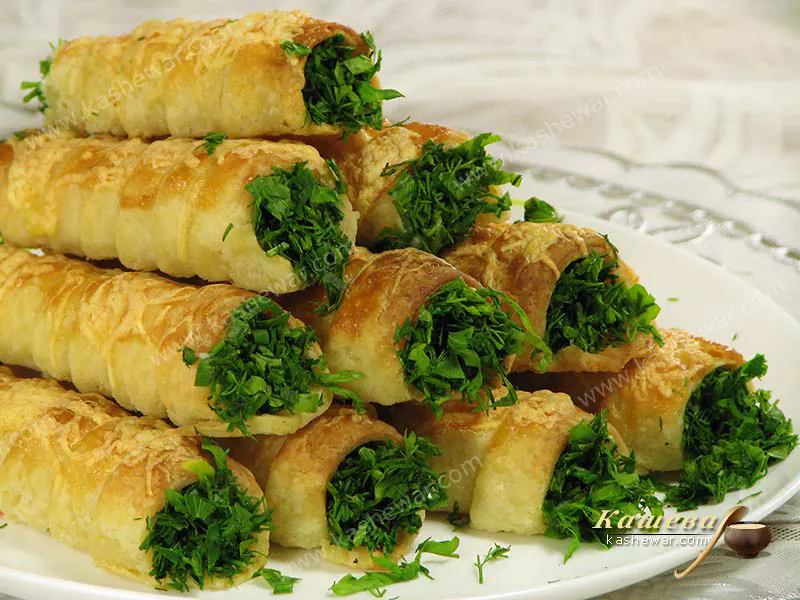 Puff pastry with egg cream – recipe with photo, appetizer