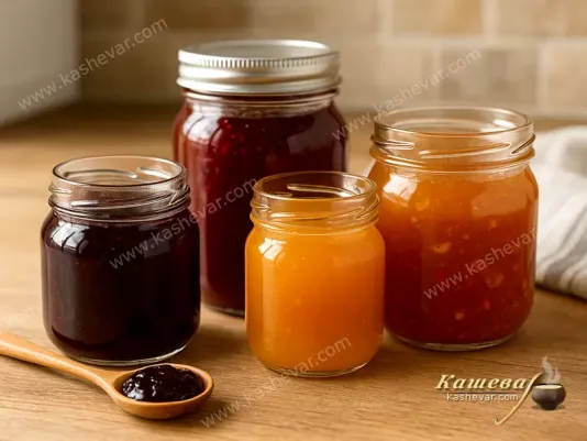 Баночки з варенням, джемом і фруктовими намазками