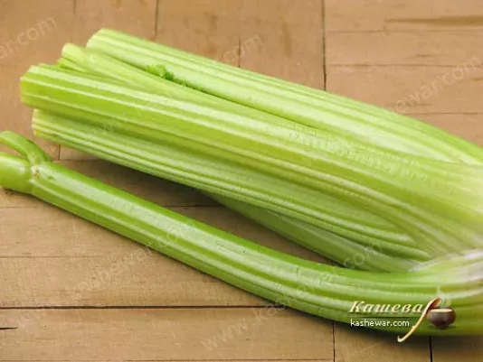 Fresh green stalks of celery