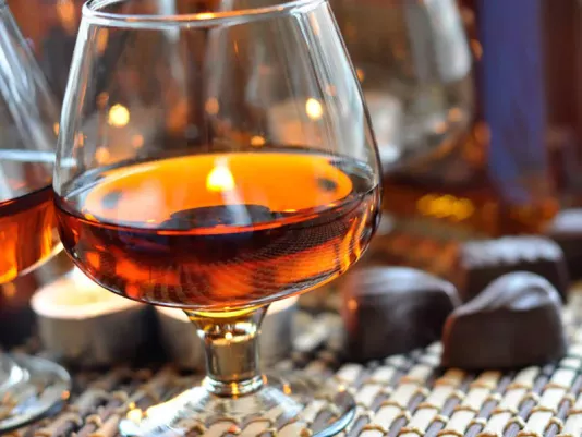 A glass of cognac