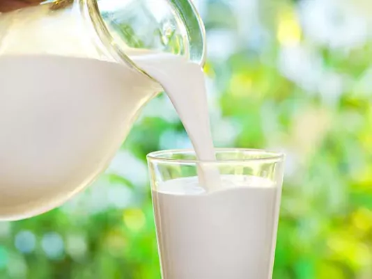 A glass of 15% cream on the kitchen table