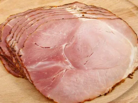 Slices of aromatic ham