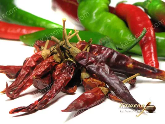 Hot pepper on a kitchen table