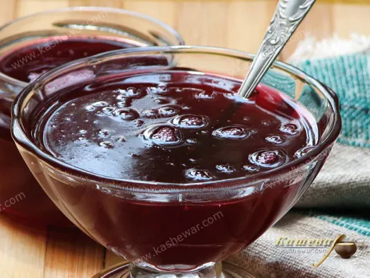 A glass jar with aromatic fruit jam