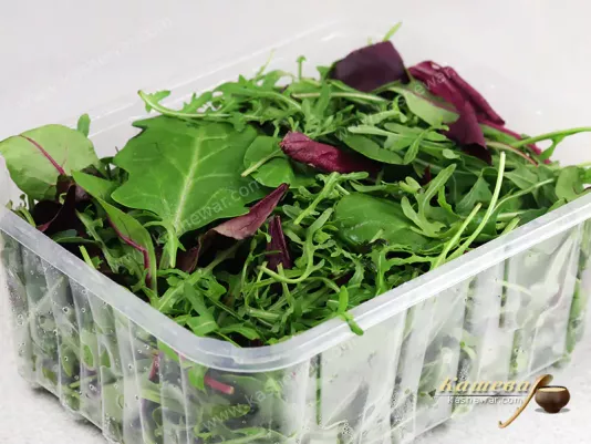 Fresh mix salad from different types of greens