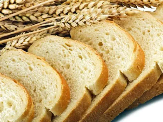 Freshly baked white bread with a golden crust