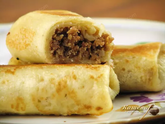 Млинці з м'ясом – рецепт з фото, основна страва