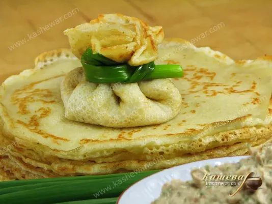 Млинці з оселедцевим фаршем – рецепт з фото, закуски