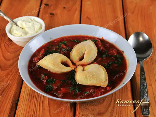 Борщ грибний з вушками – рецепт з фото, українська кухня