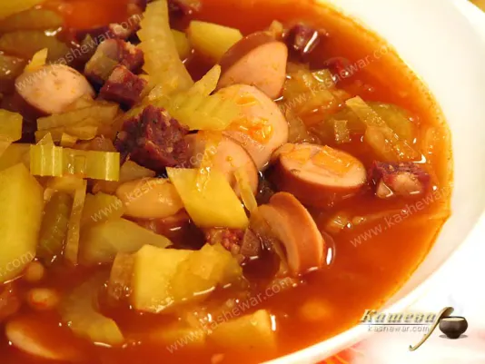 Ковбасний суп з овочами – рецепт з фото, німецька кухня