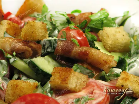 Салат з беконом та сухариками (BLT) – рецепт з фото, англійська кухня