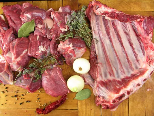 Preparing lamb for marinating