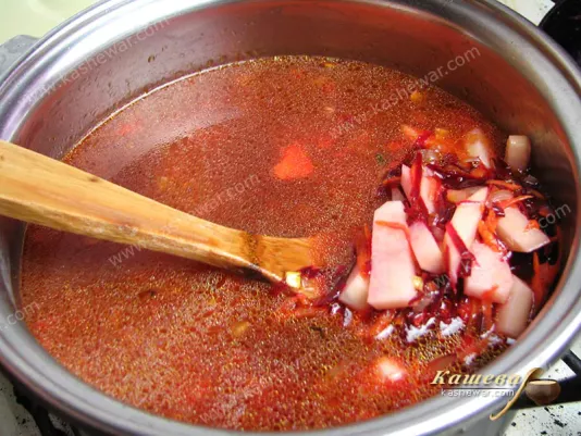 The amount of water in the soup