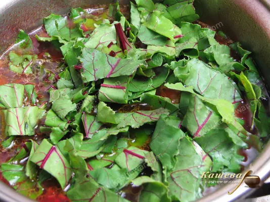 Beet leaves in soup