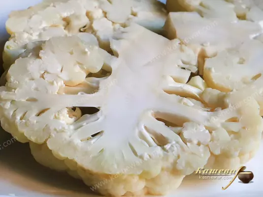Cauliflower sliced in slices