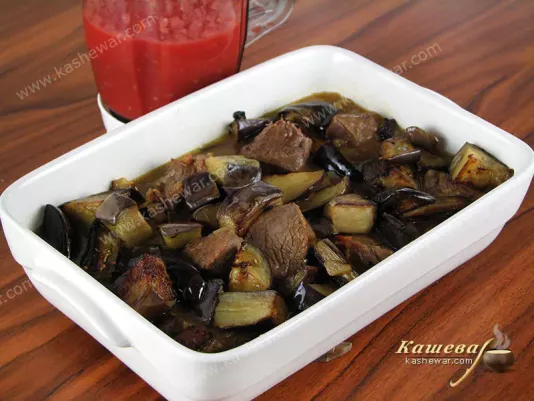 Fried beef and eggplant