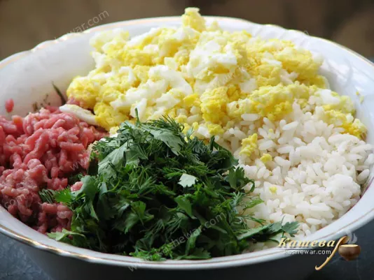 Stuffing ingredients for zucchini