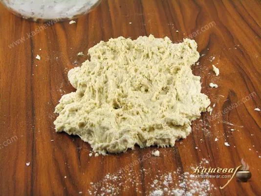 Spreading the dough on the surface