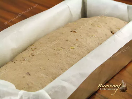 Rising dough in a bread pan