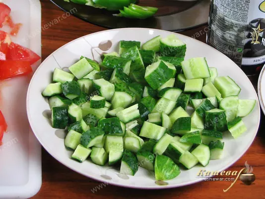 Chopped cucumbers