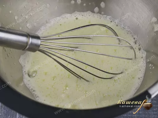 Eggs, beaten with sugar