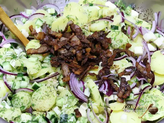 Копчена грудинка з овочами