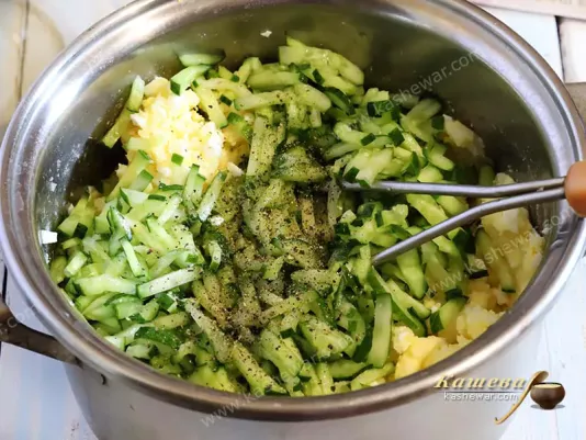 Cucumbers in salad