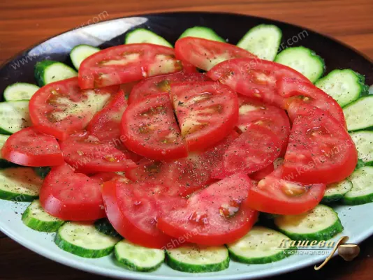 Cucumbers with tomatoes