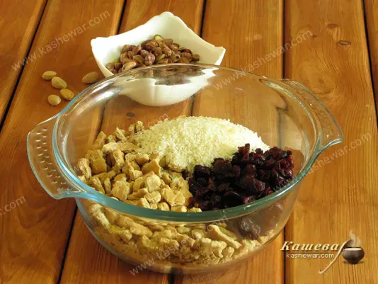 Cookies, cherries and coconut flakes