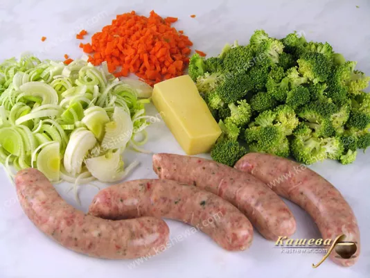 Preparing vegetables for an open pie