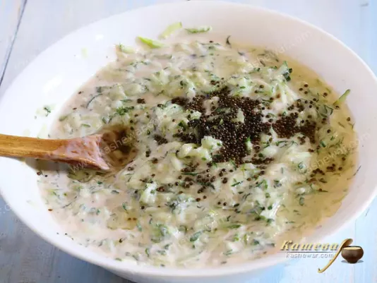 Mustard seeds in yogurt