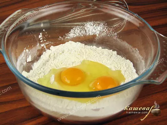Mix flour with the rest of the ingredients