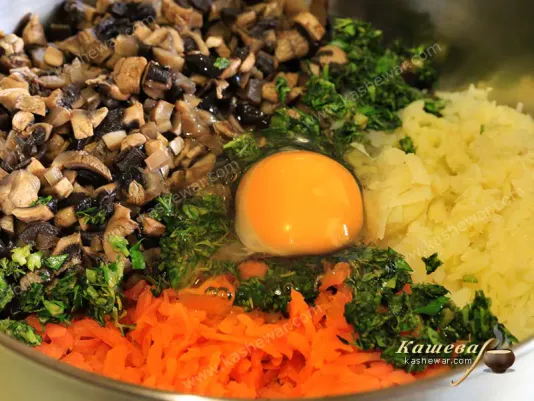 Stuffing for potato cutlets