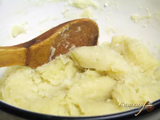 Kneading the custard dough