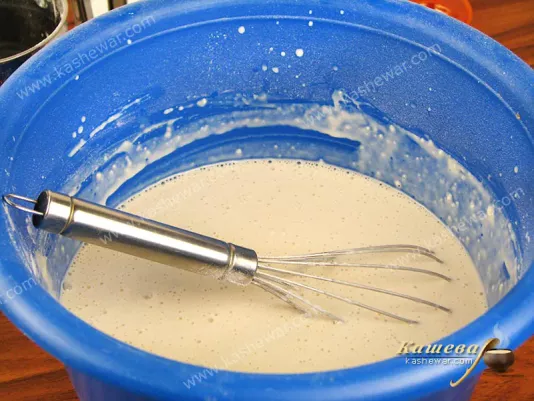 Kneading batter for Easter cake