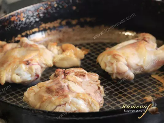 Chicken in a frying pan