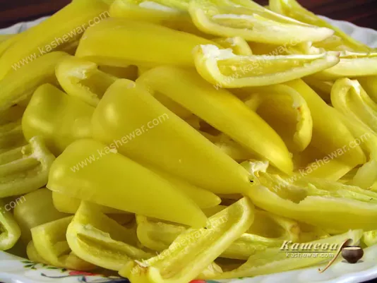 Bell pepper chopped for lecho