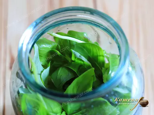 Basil in a jar