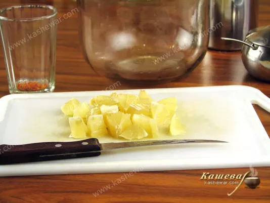 Lemons cut into pieces