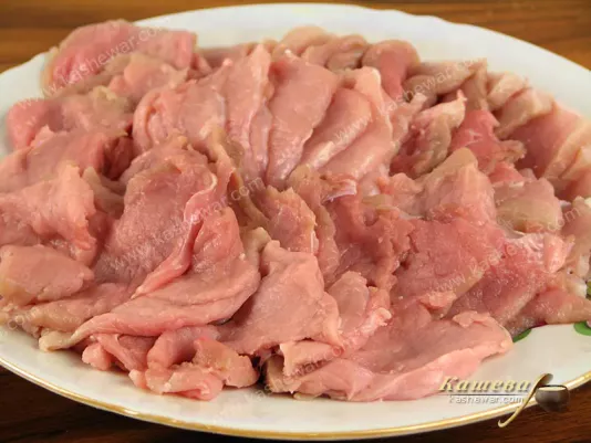 Thinly sliced pork