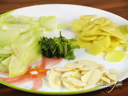 Thinly sliced vegetables