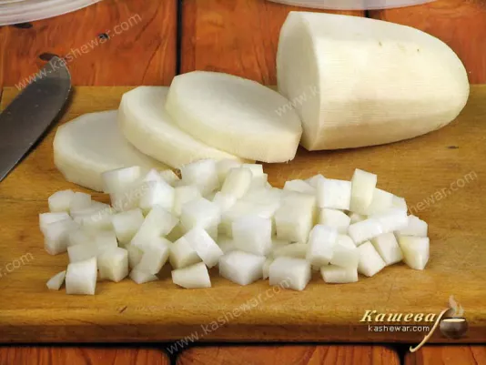 Daikon cut into cubes