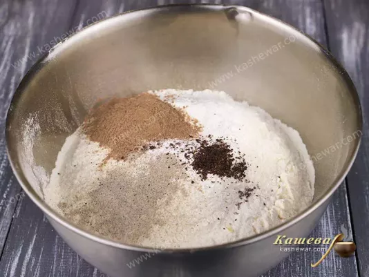 A mixture of dry products for cookies