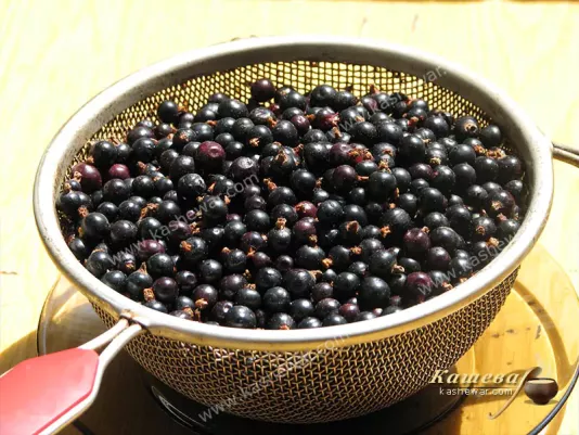 Preparing black currants for freezing